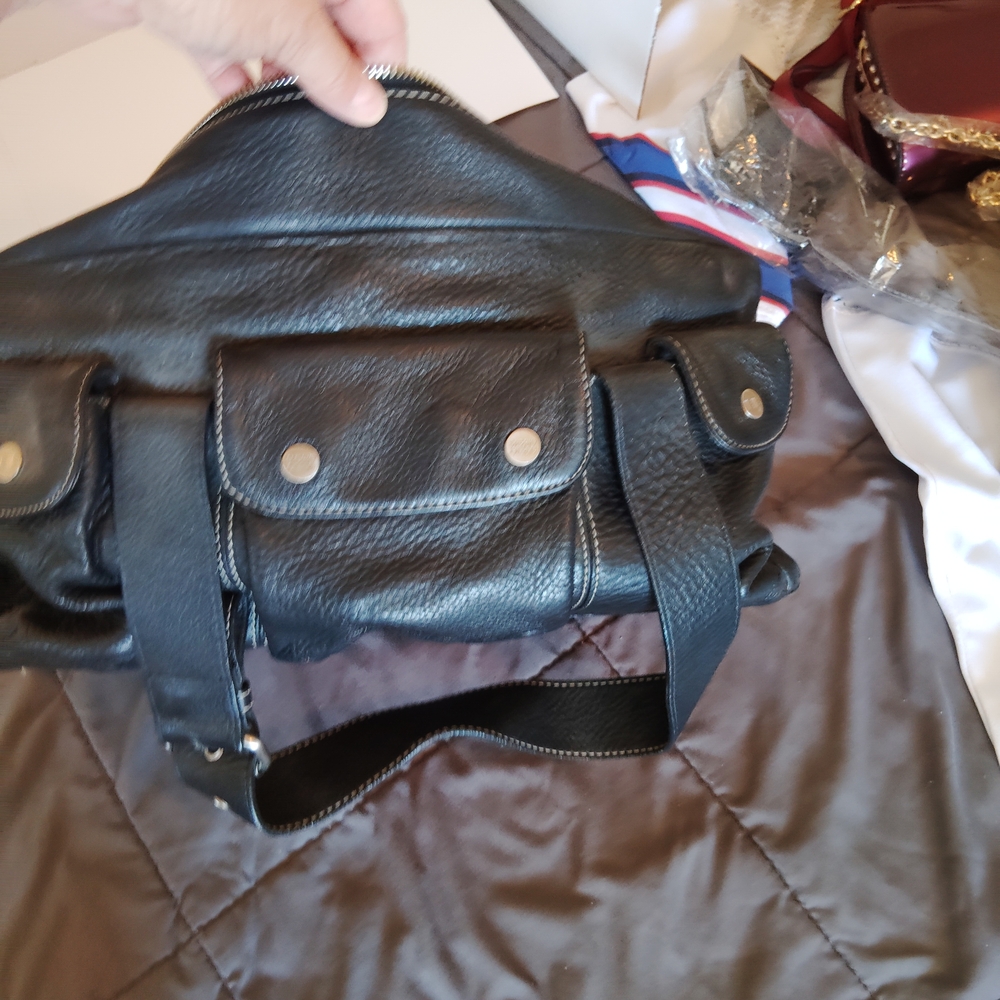 Black Soft Leather Satchel. - Picture 2 of 5